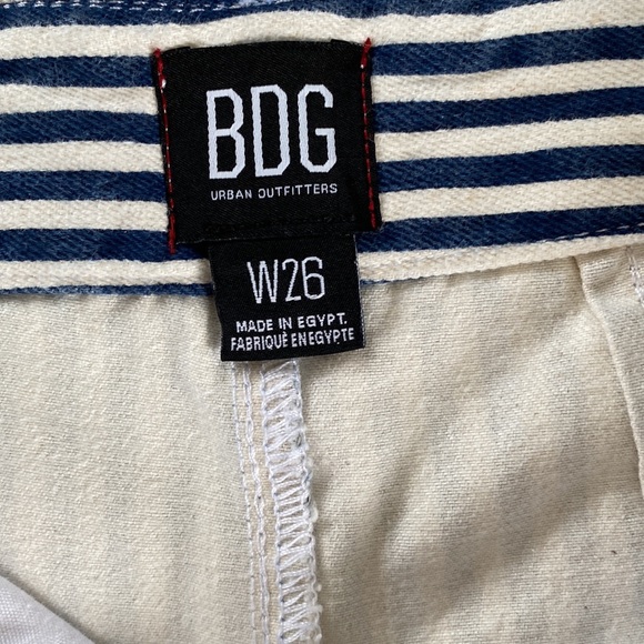 Urban Outfitters BDG Calvin Denim Blue White Striped High Waist Shorts 26 2 4 - Picture 9 of 14